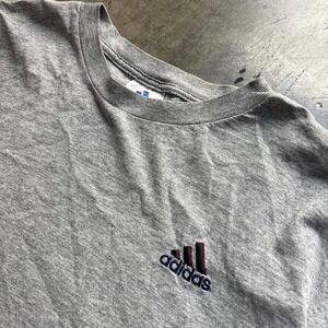 Adidas Long Sleeve Shirt Vintage 90s Embroidered Logo Gray Mens 2XL